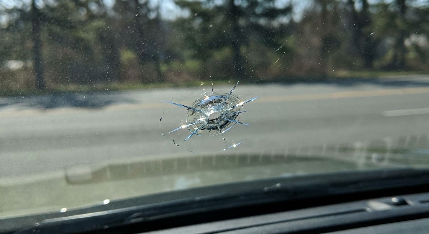 Cracked windshield obstructing line of sight in Amarillo, TX